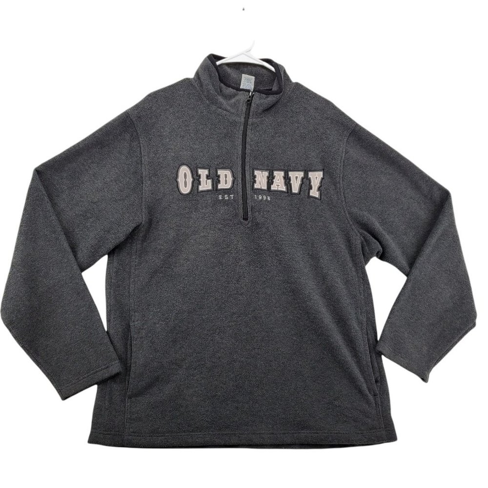 OLD NAVY Sweatshirt Men's Long Sleeve 1/4 Zip Pullover High Neck Gray XL